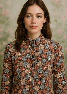 Floral Print Shirt Medium Size