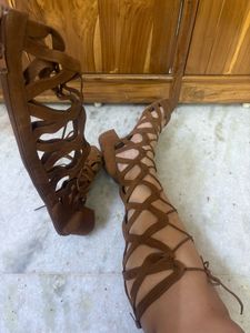 Brown Gladiator Boots