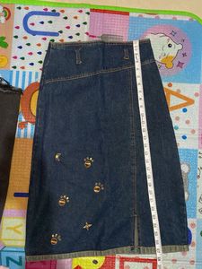 Denim Skirt with Embellishments