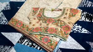 Elegant Floral Embroidered Saree