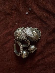 Silver Jhumka Earrings combo