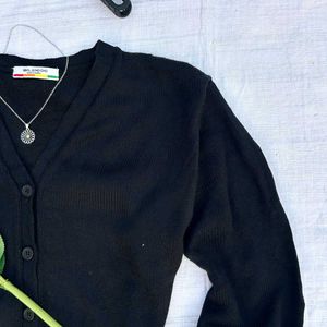 black cardigan