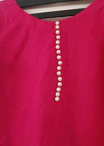 Elegant Pink Suit with Heavy Golden Lace Dupatta ✨