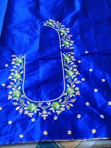 Navy Color Designer Blouse Piece.