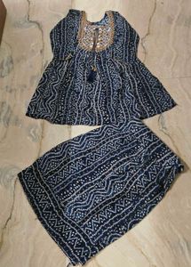 Peplum Kurta with embroidery design n sharara