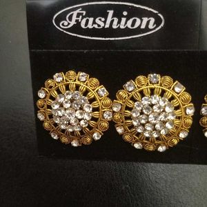 Gold & Crystal Statement Earrings