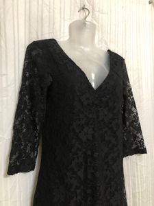 Noisy May Black Lace Midi Dress