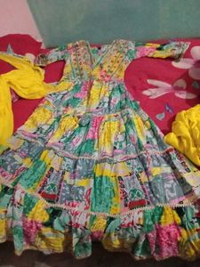 3pieces anarkali suit dupatta and bottomwear free