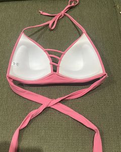 Pink Halter Bikini Top