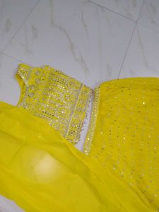Yellow Embroidered Lehenga Choli