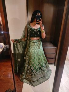 Green Heavy Lehenga
