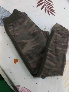 Camo Joggers with Side Stripe
