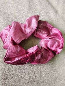 Pink Patterned Hair Scrunchie