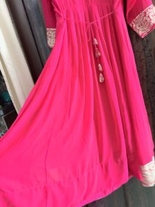Pink Embroidered Anarkali Kurta
