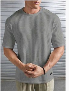 Men's Grey Waffle Knit T-Shirt