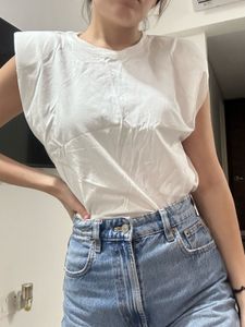 Zara Padded Shoulder Top