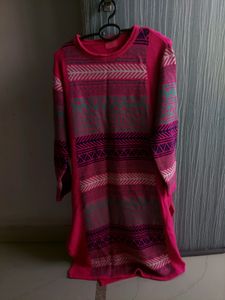 Pink Colour Woolen Kurti