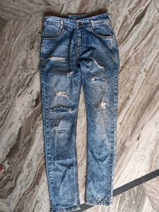 Ripped Blue Denim Jeans