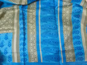 Elegant Blue Printed Saree