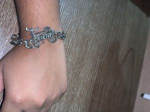 Silver Bike Chain Friendship Band Bracelet