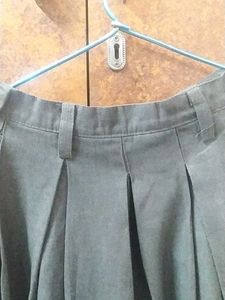 Gray Pleated Skirt