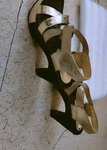 Golden And Black Heels, Party Wear 4 Inch Heels