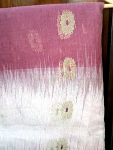 Elegant off white saree with maroon patch