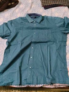 Men's Casual Green Patterned Shirt