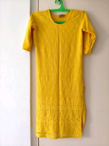 Mustard Yellow Straight Kurti