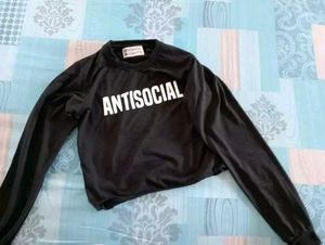Black &#39;Antisocial&#39; Sweatshirt