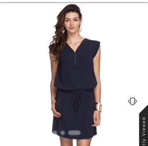 Navy Blue Dress With Pockets By Rocky Star