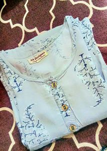 A Line Kurta In Light Gray Color