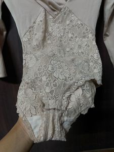 Net Silk Bodysuit Top