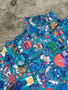 Cartoon Print Short Sleeve Shirt