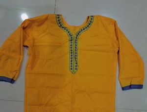 Elegant Yellow Cotton Kurta