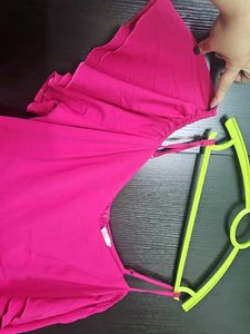 Pink Cold Shoulder Maxi Dress