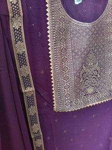 Purple Fancy Dress Material