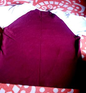 Burgundy &amp; White Graphic T-Shirt