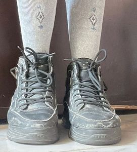Used Girl Black Combat Boots