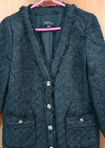 ANN TAYLOR Black Tweed Jacket