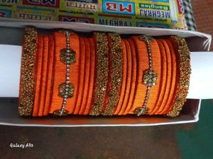 Orange Bangle Set with Hair Band