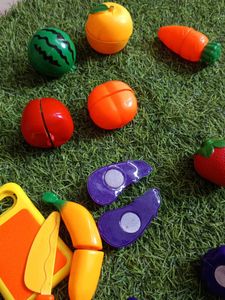 Hardly Used Fruits With Knife Cut Toy