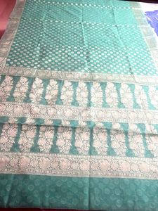Sea Green Woven Design Banarasi Saree