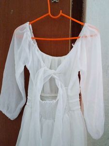 White Flowy Mini Dress