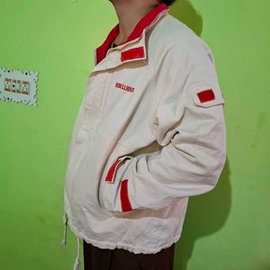 Rebellion Red &amp; Cream Hooded Jacket
