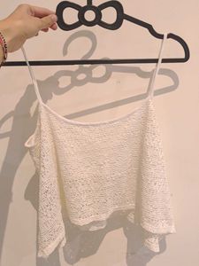 White Cutout Cami Top