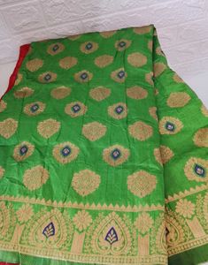 Green Printed Saree
