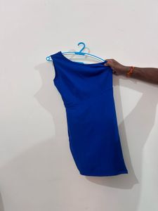 Blue One-Shoulder Dress