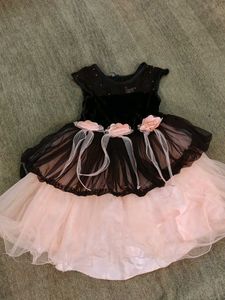 Black & Pink Flower Girl Dress