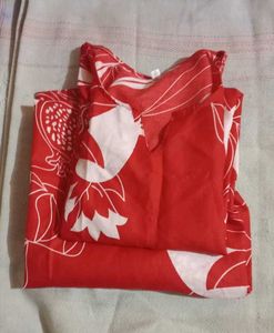 Red &amp; White Botanical Print Suit Se